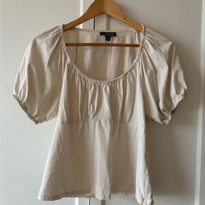 J. Crew Women's Ivory Puff Sleeve Blouse